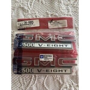 1968-72 GMC Front Fender Emblem Set 2500 V-Eight 9830 GMC Restoration Parts